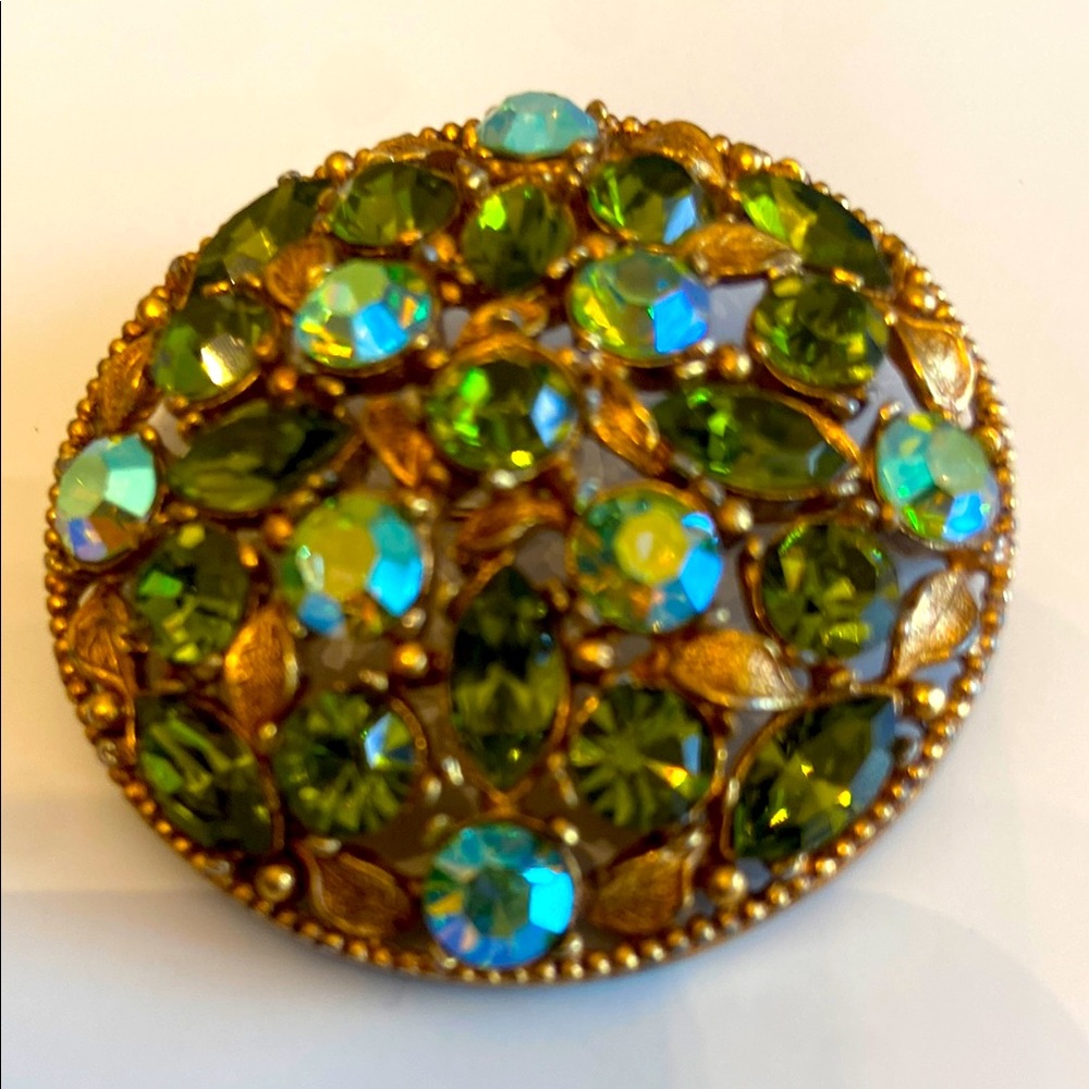 Aqua and green 💚🩵 vintage pin brooch